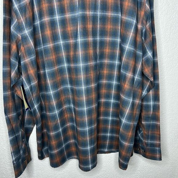 New! Magellan Outdoor LS Pro Performance Flannel Blue/Orange Men Shirt Sz 3XL - Picture 7 of 14